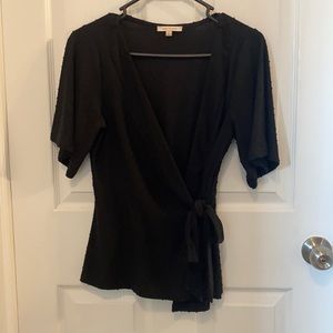 Tie front deep V Neck blouse